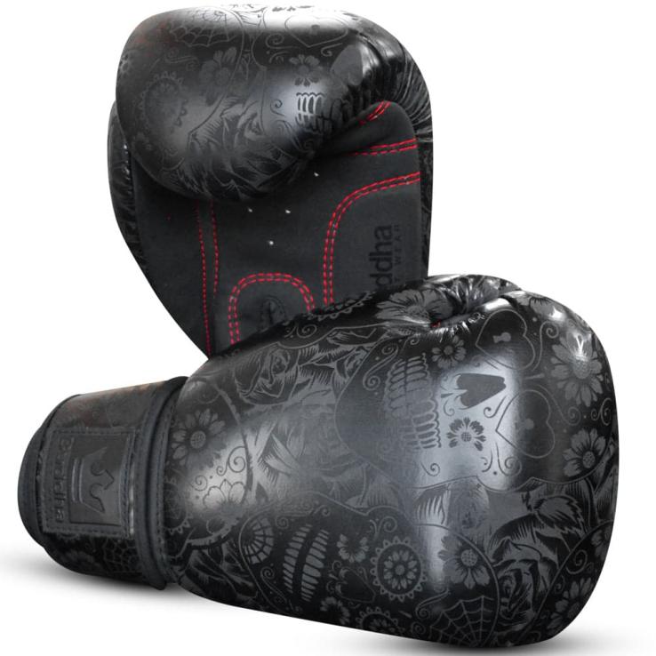 Buddha Boxing Gants de boxe mexicains - noir mat