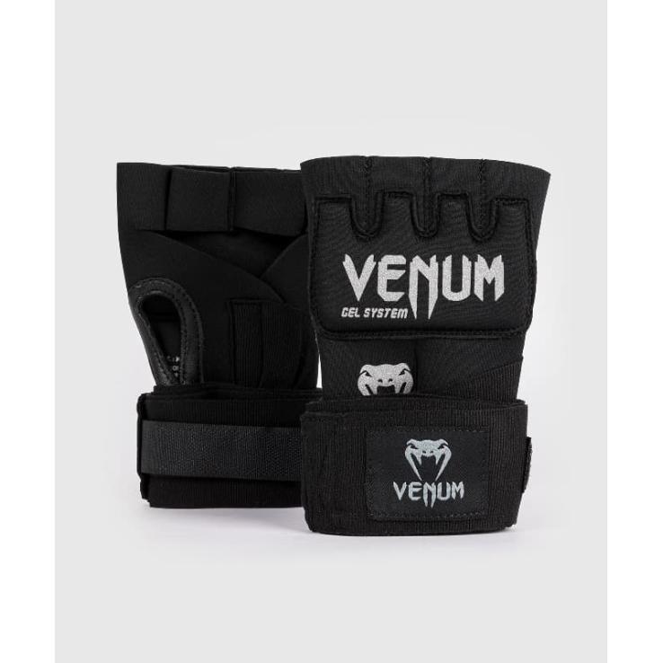 Gant-bandage de boxe Venum Gel Kontact - noir argent (La paire)