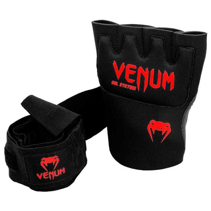 Gant de boxe-bandage Venum Gel Kontact Noir/Rouge (La paire)