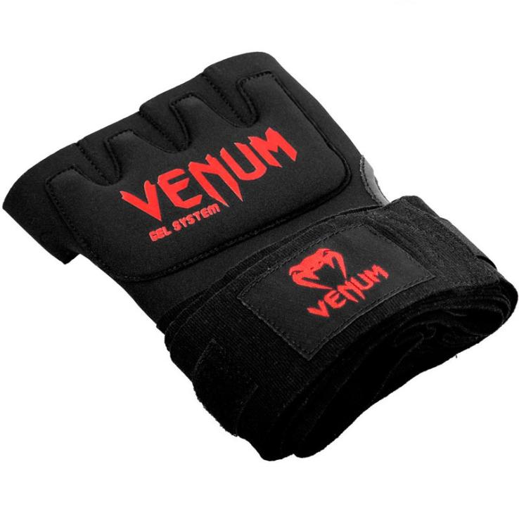 Gant de boxe-bandage Venum Gel Kontact Noir/Rouge (La paire)