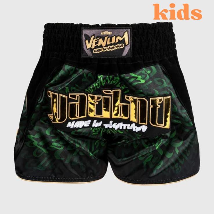 Pantalon de Muay Thai Venum Attack Kids - noir vert