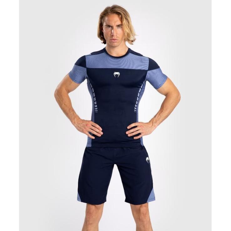 Rashguard à manches courtes Venum Tempest - Marine / Bleu