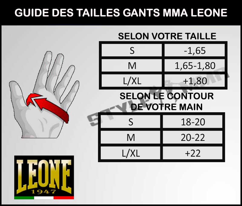 Gants MMA Leone Flag Sparring noir