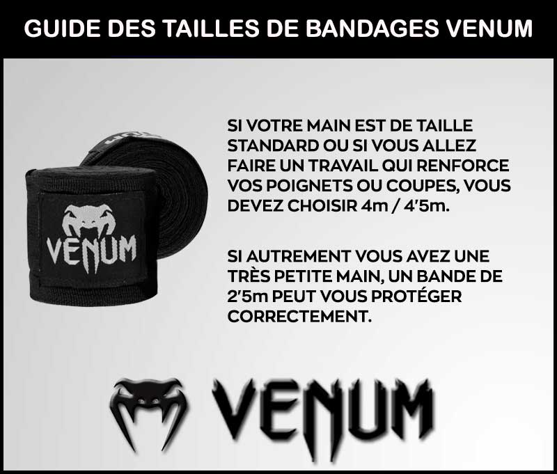 Bandes de Boxe Venum Impact Evo - Noir - 2,5m – Venum France